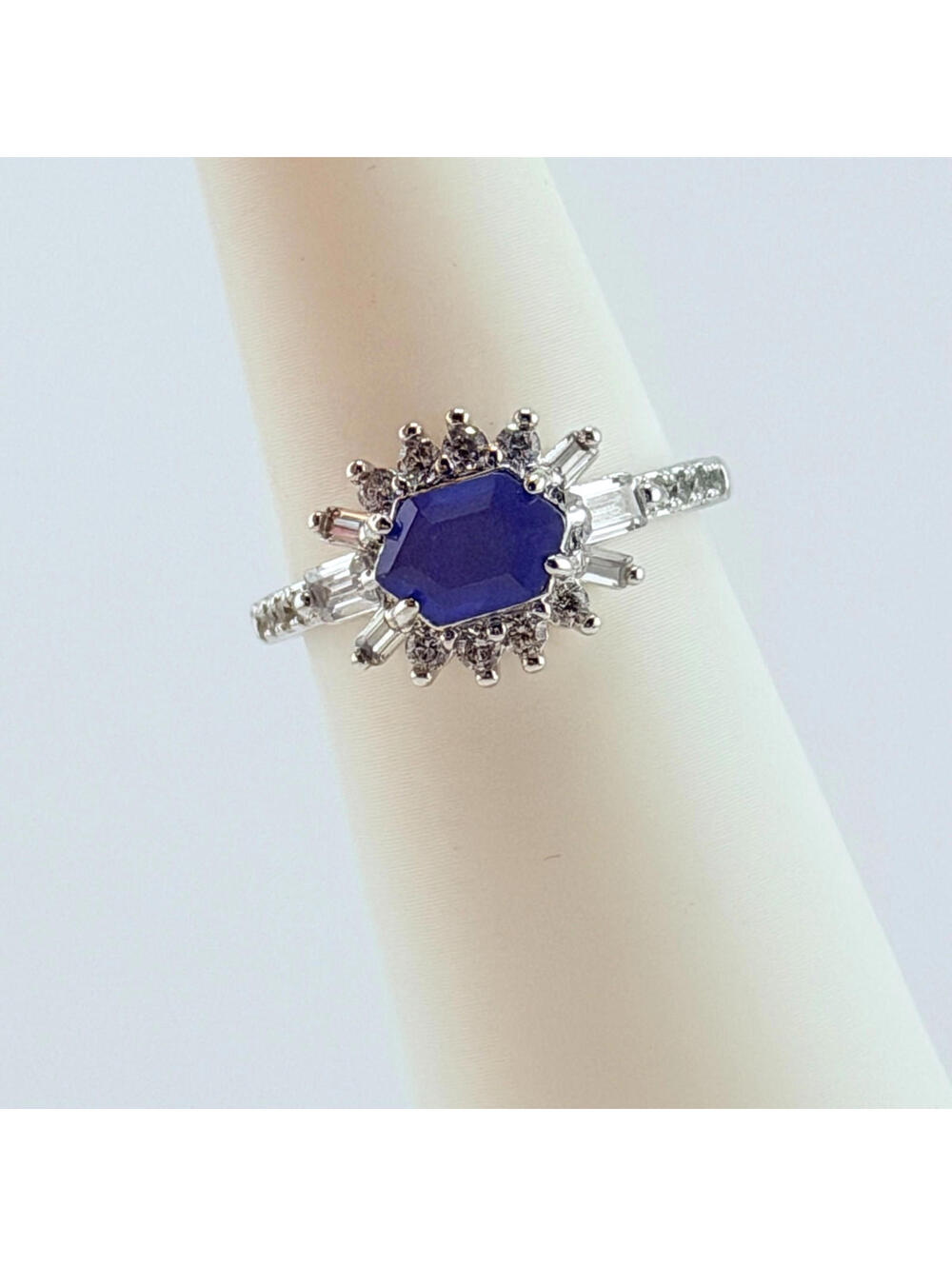 Bomb Party Ring Sz 9 "Endless Daydream" Dark Amethyst +Quartz on Rhodium RETRO